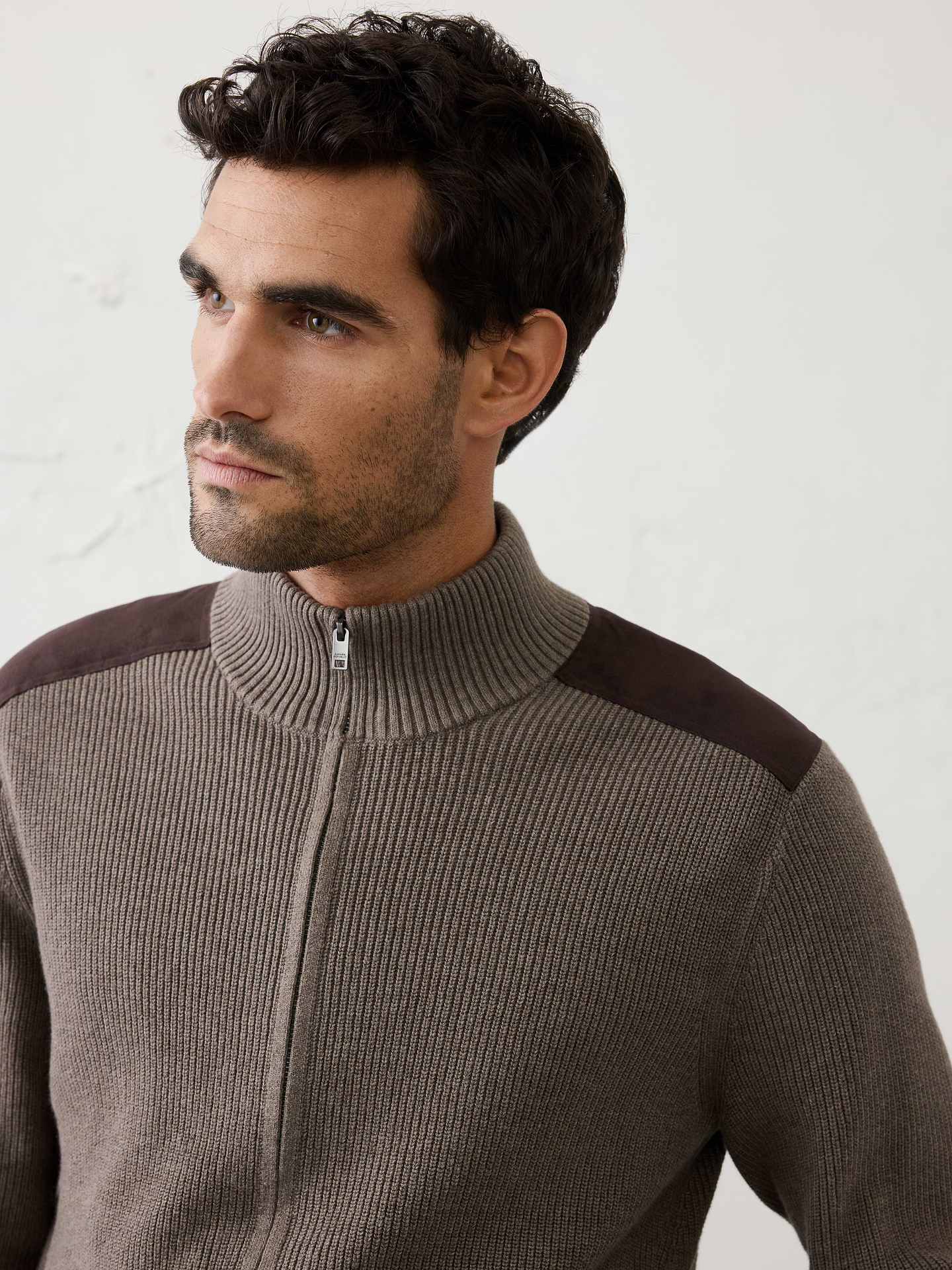 Image number 3 showing, Vegan Suede Patch Sweater Jacket