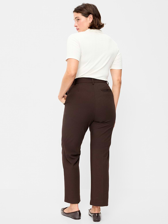 Extra High-Waisted Straight-Leg Twill Pants