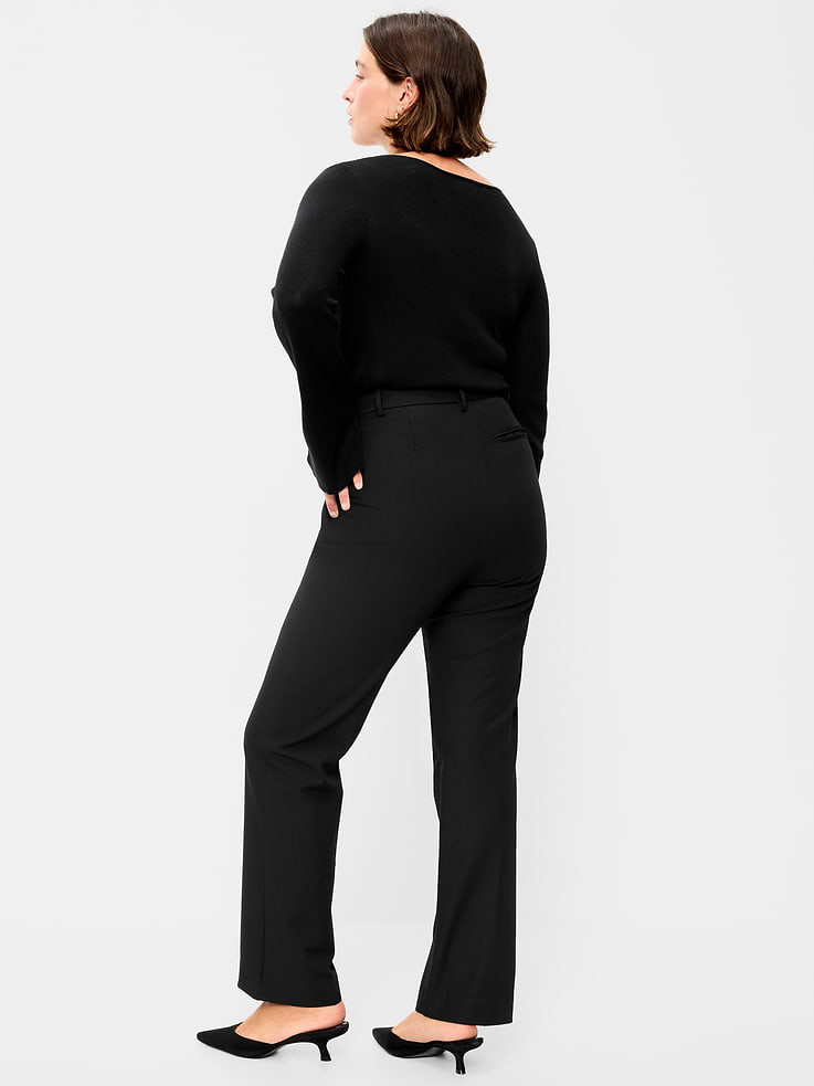 Image number 7 showing, Extra High-Waisted Straight-Leg Twill Pants