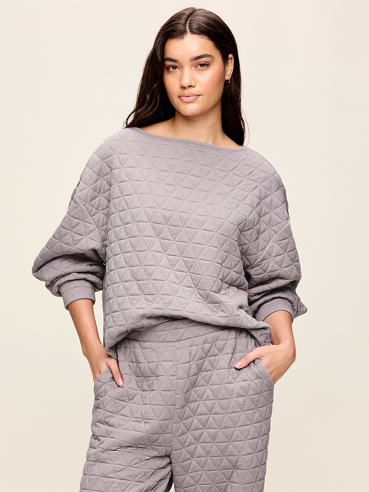 Image number 6 showing, Quilted Bounce Boatneck Sweatshirt