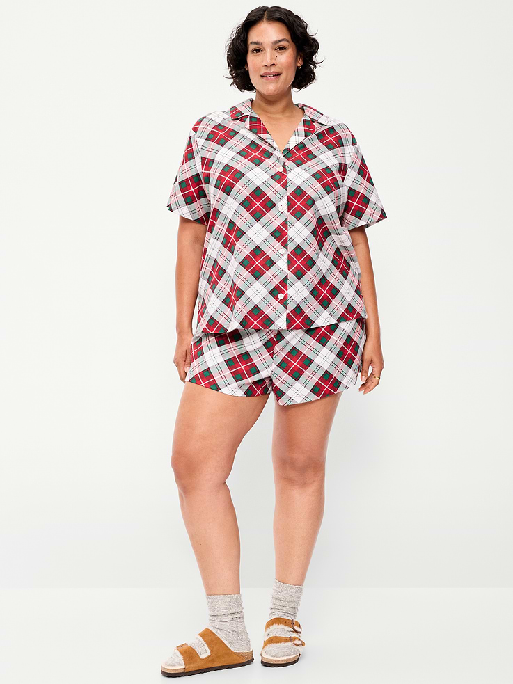 Image number 5 showing, Flannel Pajama Short Set for Women