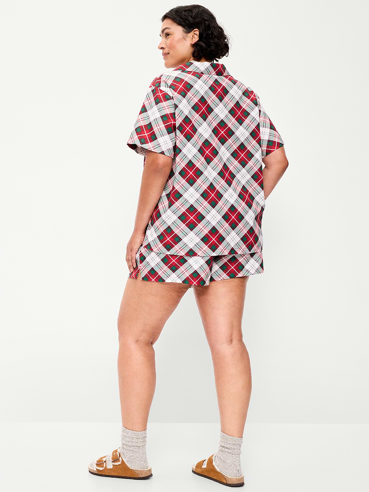 Image number 6 showing, Flannel Pajama Short Set for Women