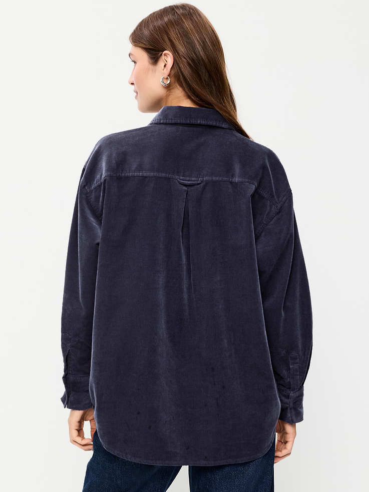 Image number 2 showing, Oversized Boyfriend Button-Down Corduroy Shirt