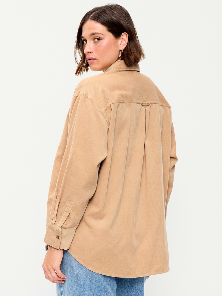 Image number 6 showing, Oversized Boyfriend Button-Down Corduroy Shirt