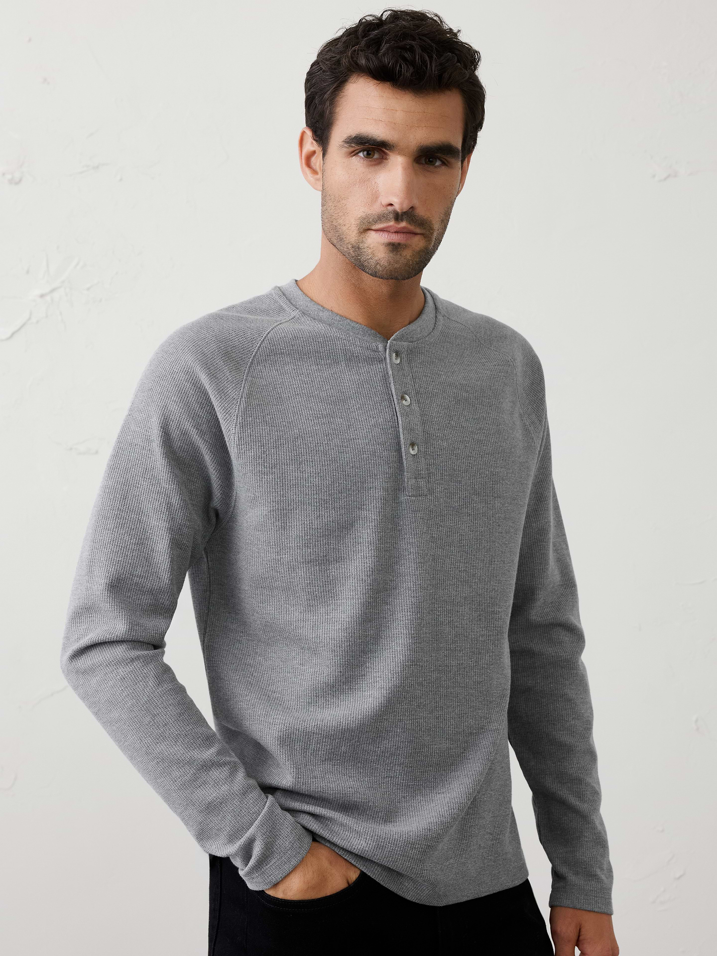 Image number 1 showing, Waffle Henley
