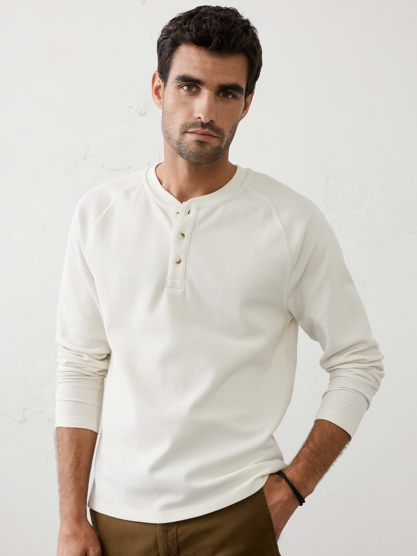 Image number 1 showing, Waffle Henley