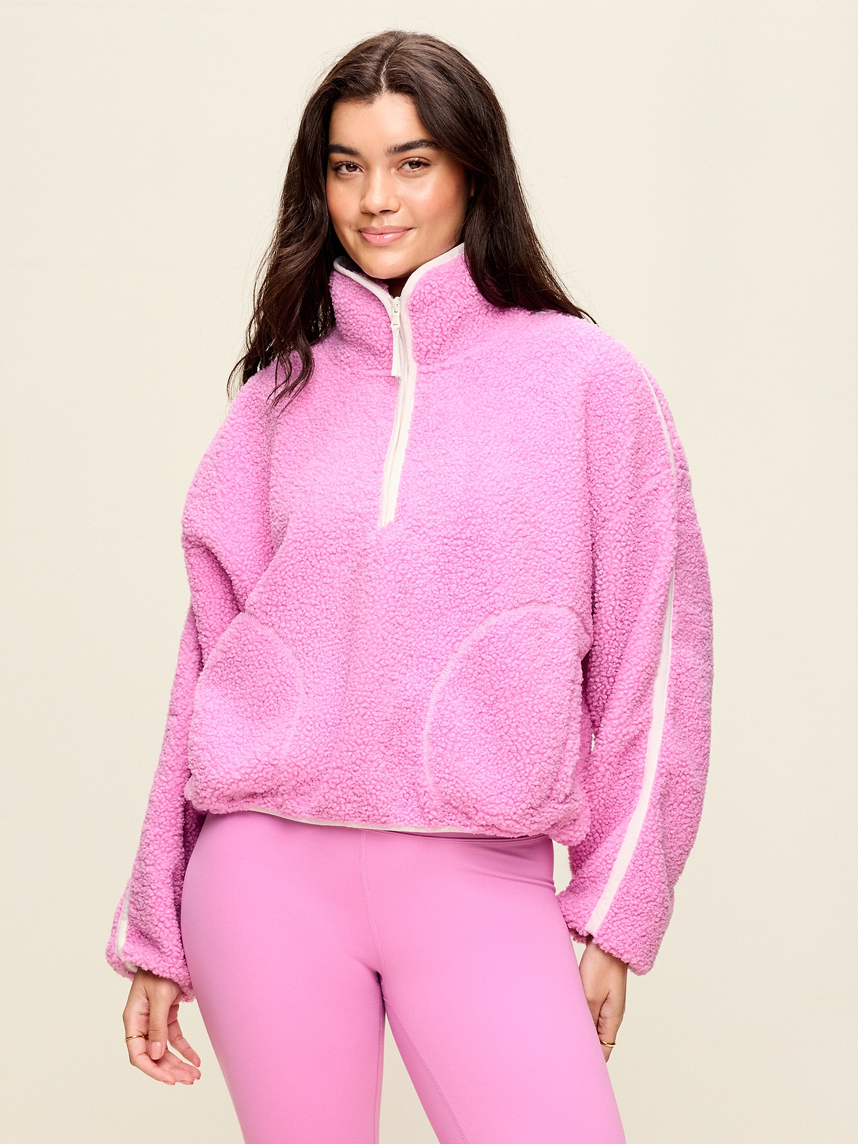 Loose Sherpa Quarter-Zip Pullover | Old Navy
