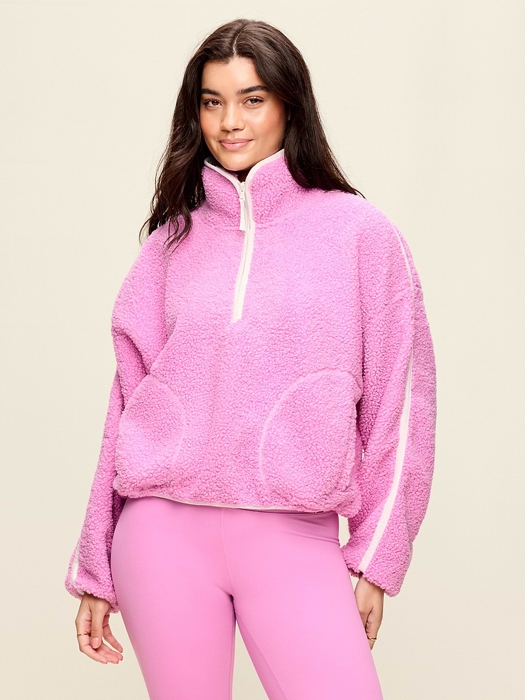 Image number 5 showing, Loose Sherpa Quarter-Zip Pullover