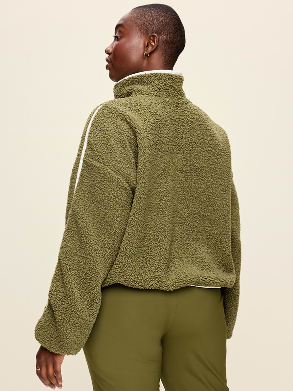 Loose Sherpa Quarter-Zip Pullover