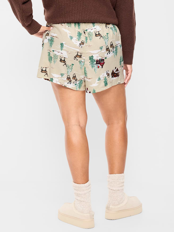 Image number 8 showing, Flannel Boxer Pajama Shorts for Women