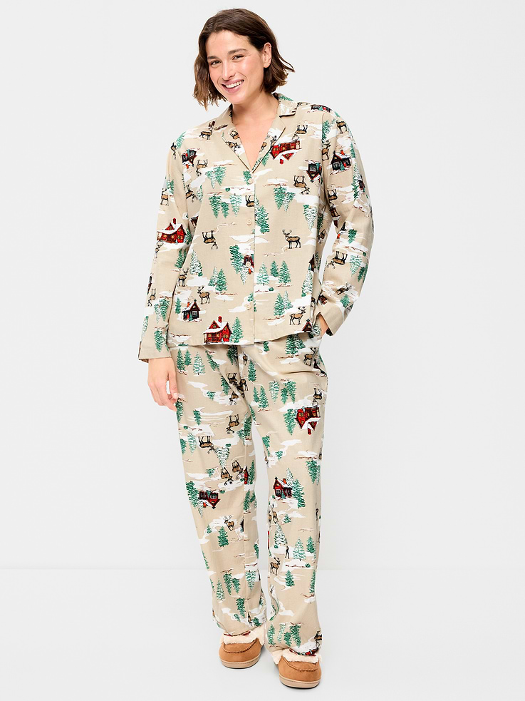 Image number 4 showing, Printed Flannel Pajama Pant Set for Women