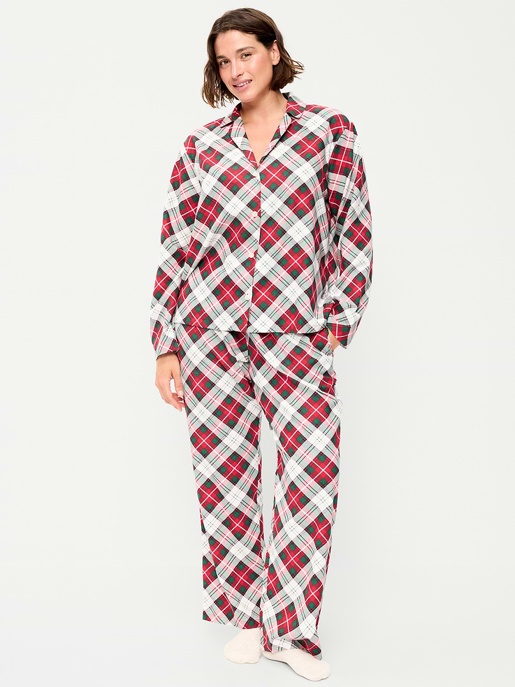 Image number 4 showing, Printed Flannel Pajama Pant Set for Women