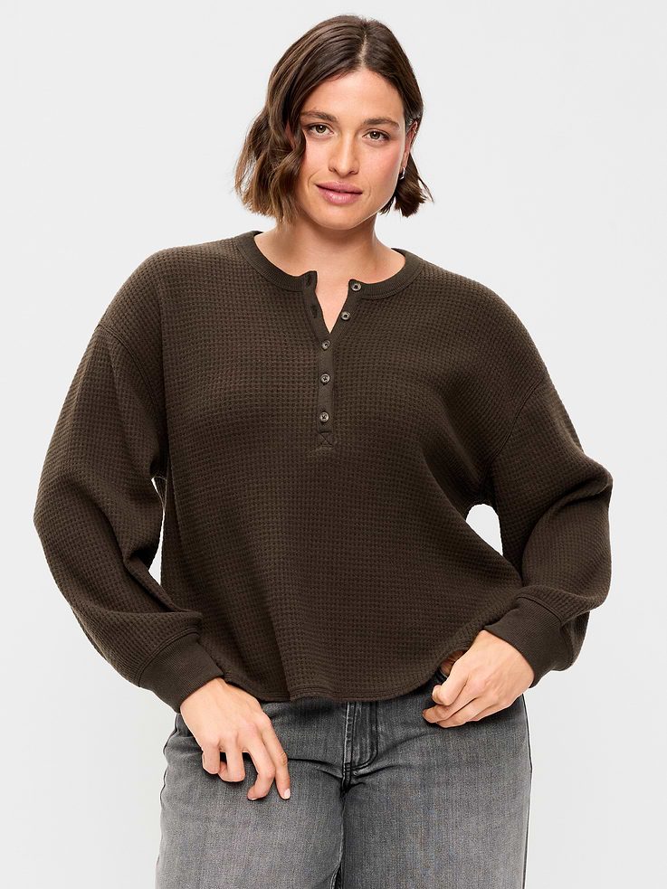 Image number 5 showing, Long-Sleeve Crew-Neck Henley T-Shirt