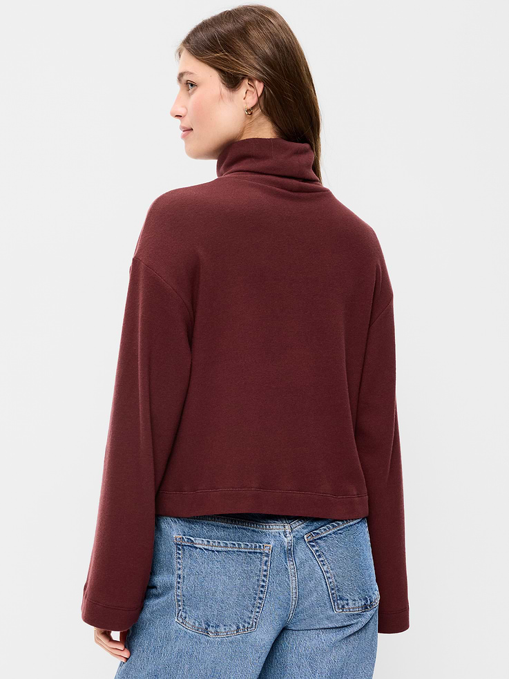 Image 2 of 9, Long-Sleeve Oversized Turtleneck Sweater