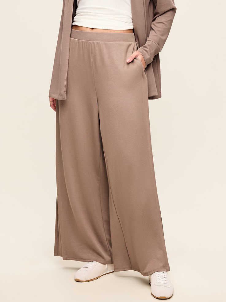 Image number 2 showing, High-Waisted Bounce Lite Drapey Wide-Leg Pleated Pants