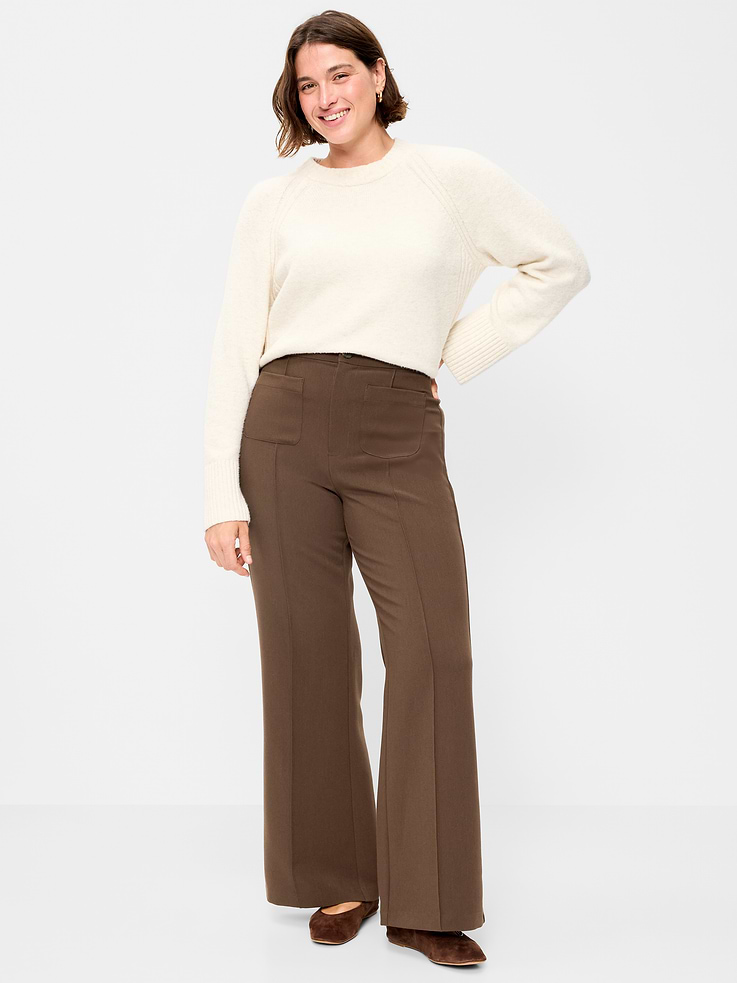 Image number 5 showing, High-Waisted Patch Pocket Flare Pants