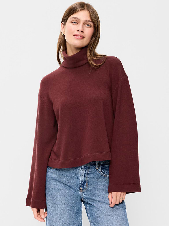 Long-Sleeve Oversized Turtleneck Sweater