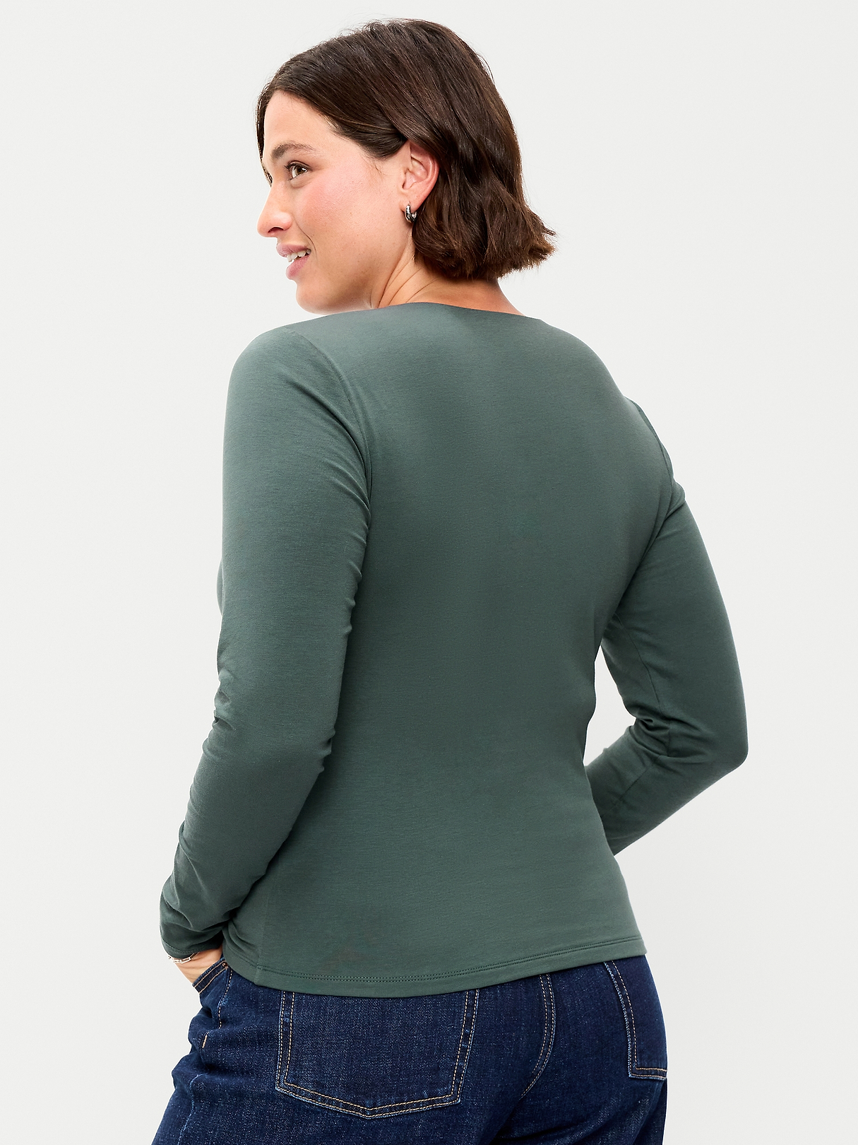 Hug Double-Layer Crew-Neck Long-Sleeve Top | Old Navy