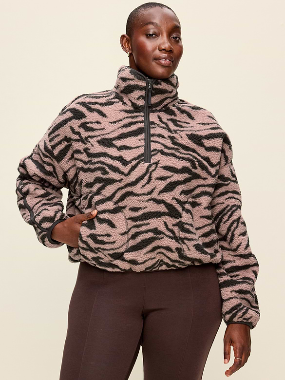 Loose Sherpa Half-Zip Pullover