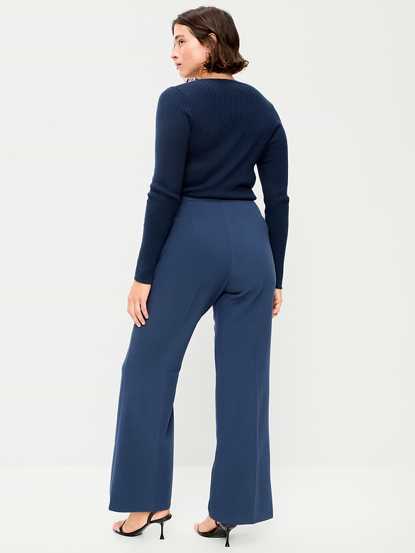 High-Waisted Patch Pocket Flare Pants