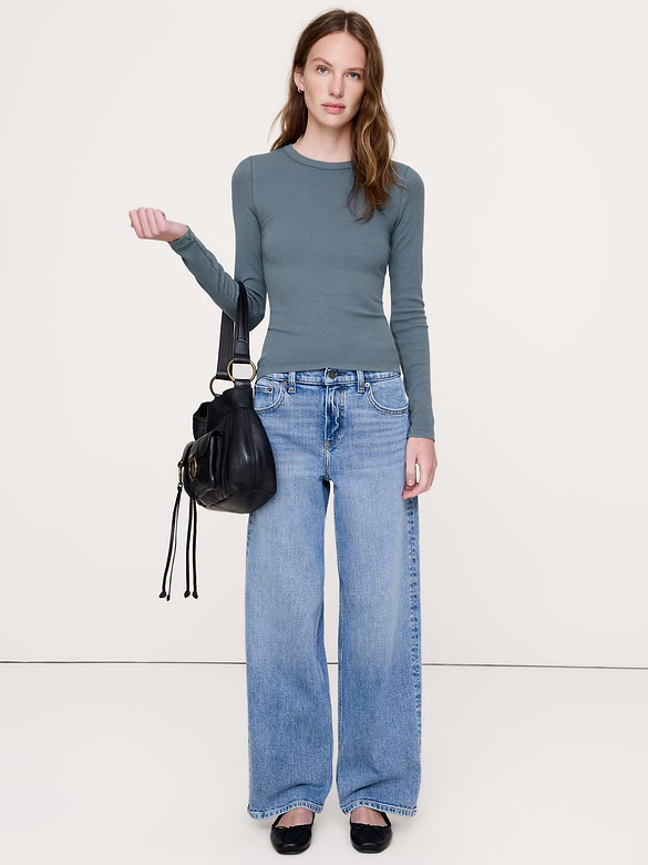 Ribbed Crew-Neck T-Shirt