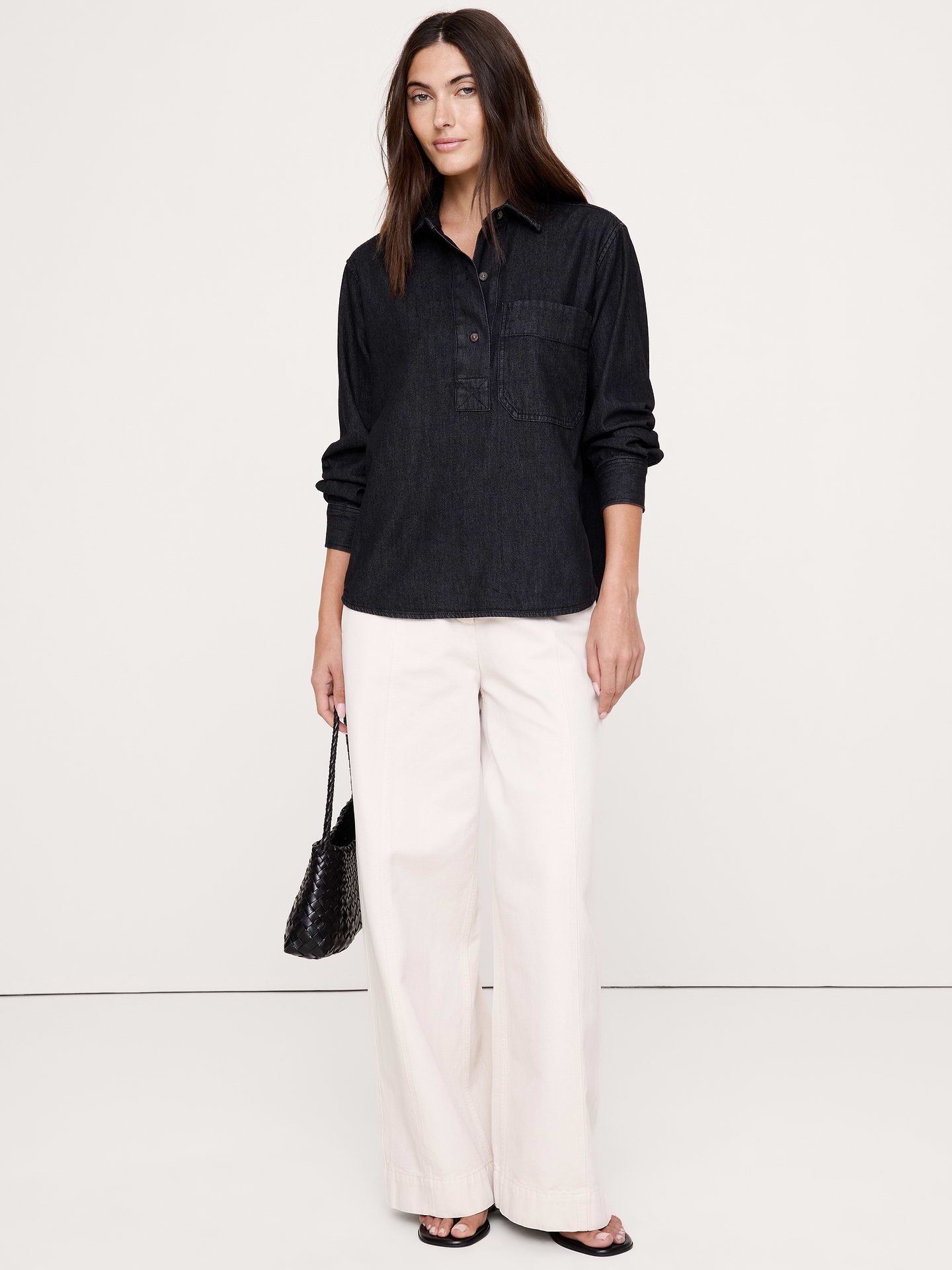 Image number 1 showing, Relaxed Cotton Popover Shirt