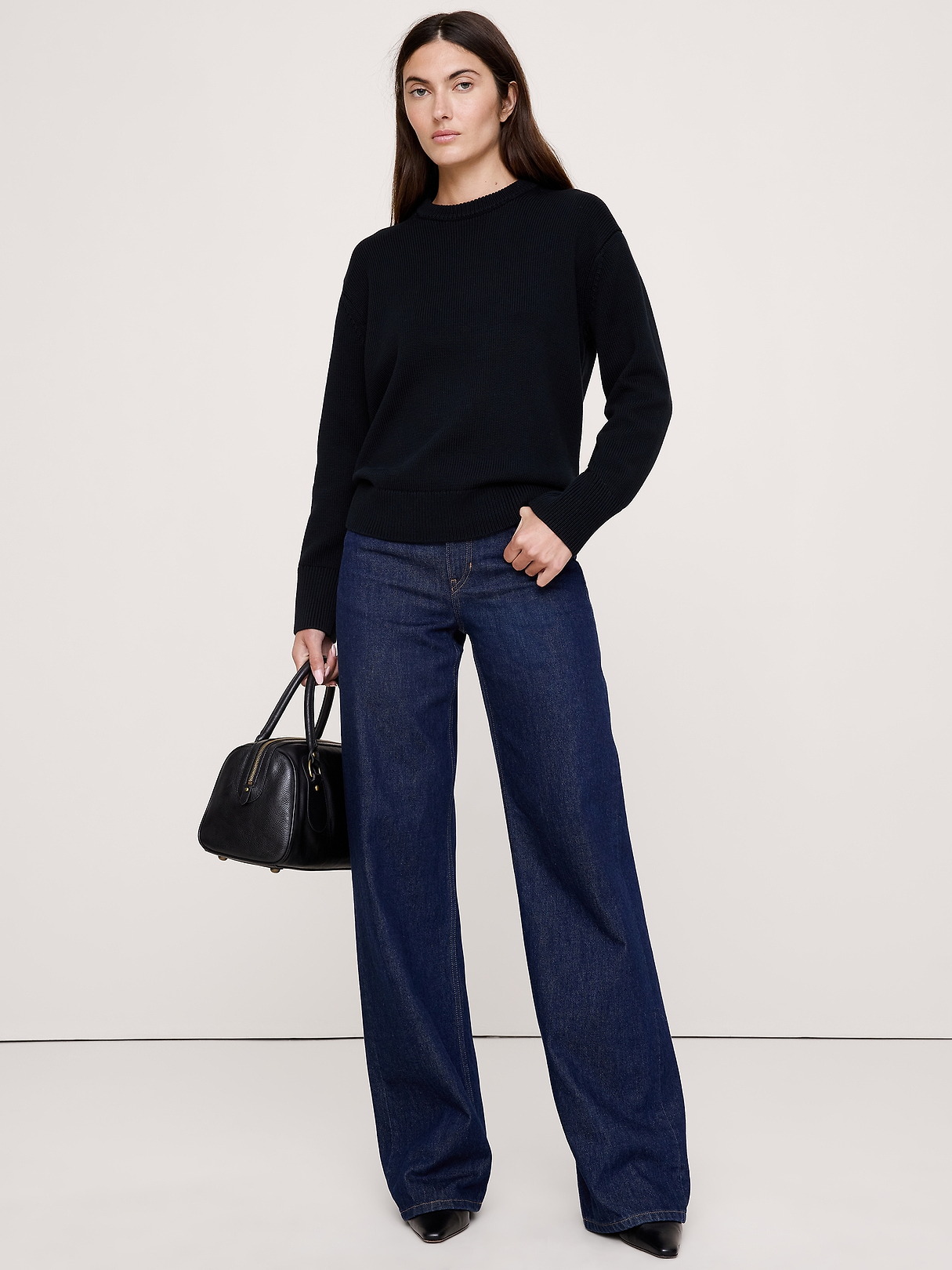 Cotton Crew-Neck Sweater | Banana Republic