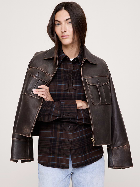 Oversized Cotton Twill Utility Pocket Shirt