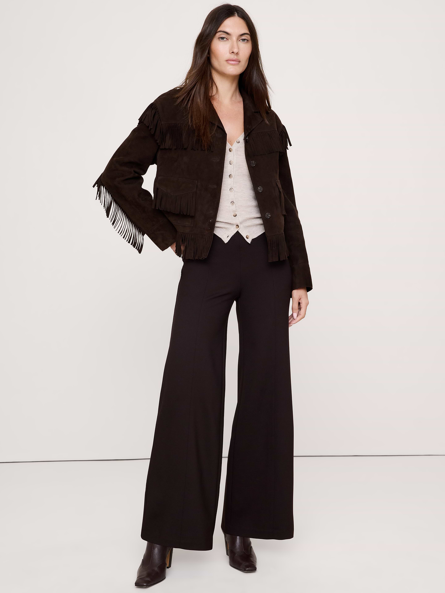Image number 1 showing, High-Rise Wide-Leg Everywhere Ponte Pull-On Pant