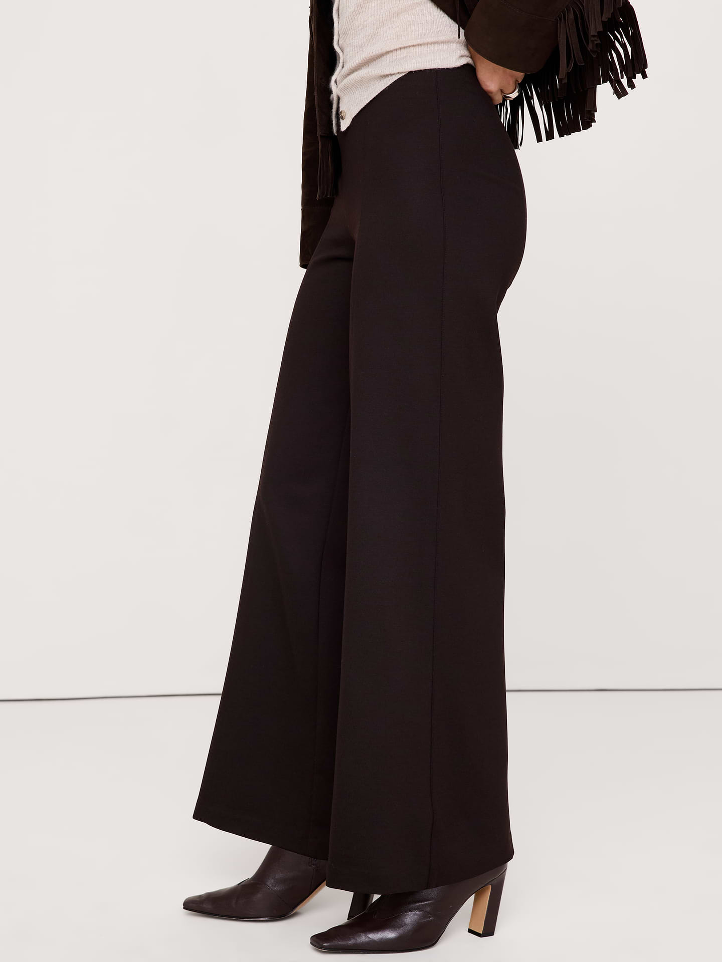 Image number 4 showing, High-Rise Wide-Leg Everywhere Ponte Pull-On Pant