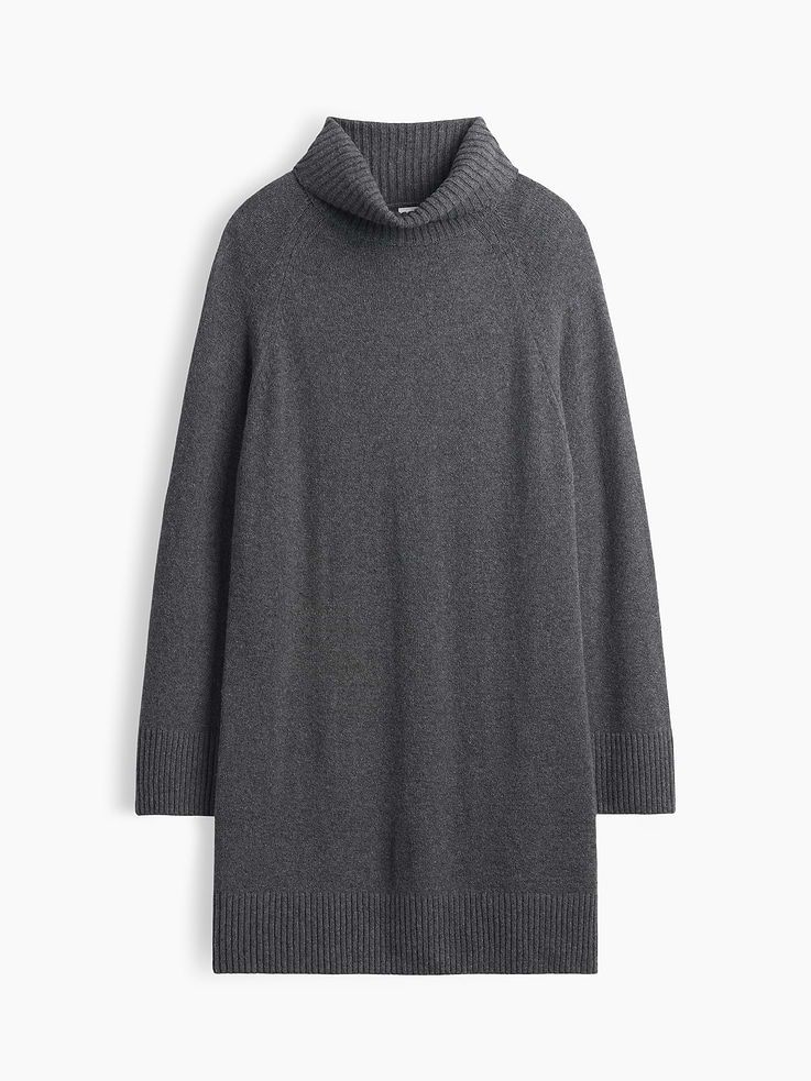 Image 4 of 4, CashSoft Relaxed Turtleneck Mini Dress