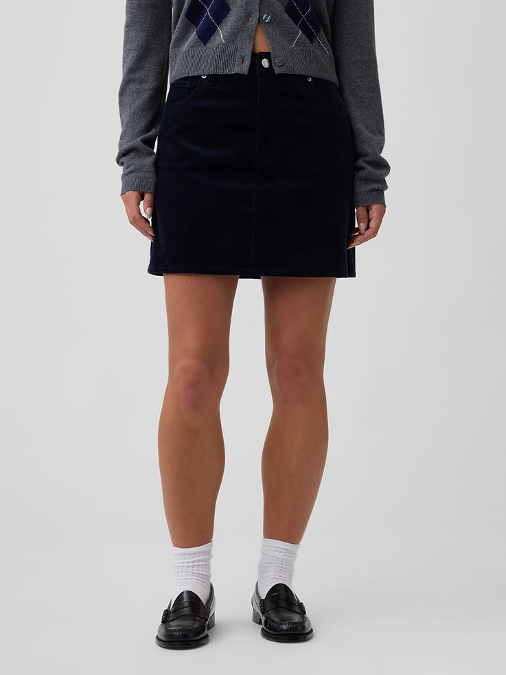 Image 3 of 5, Corduroy Mini Skirt
