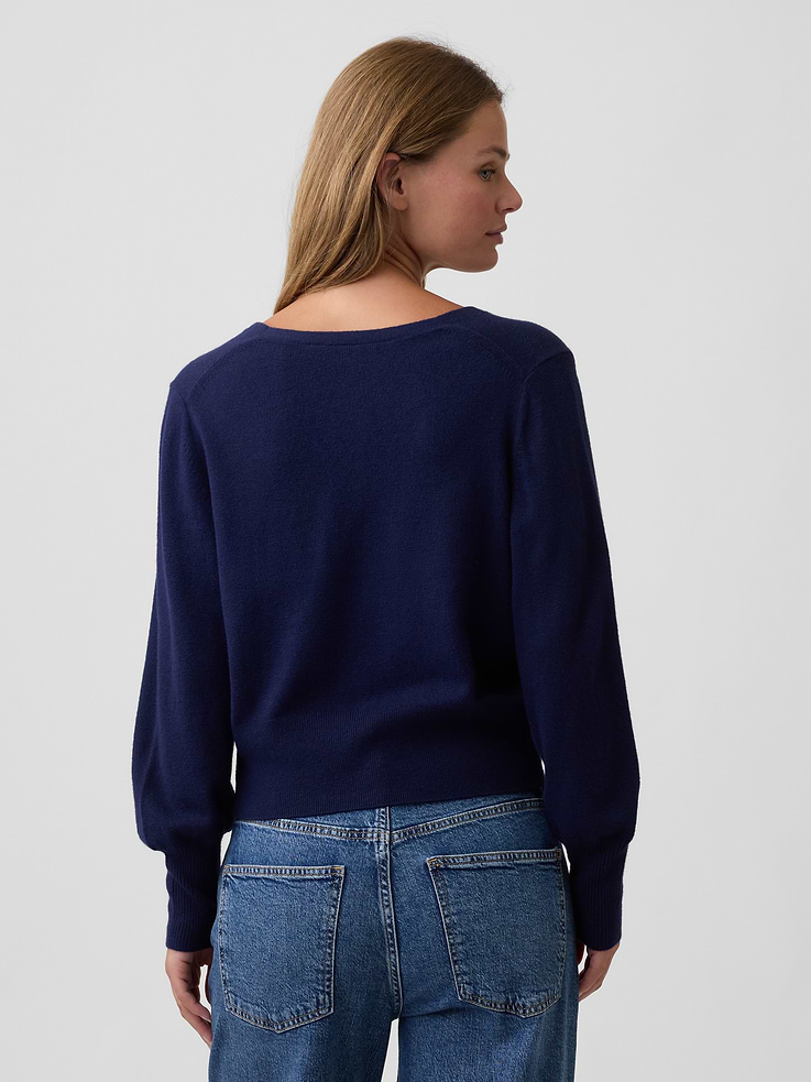 Image 2 of 5, CashSoft Cropped V-Neck Cardigan