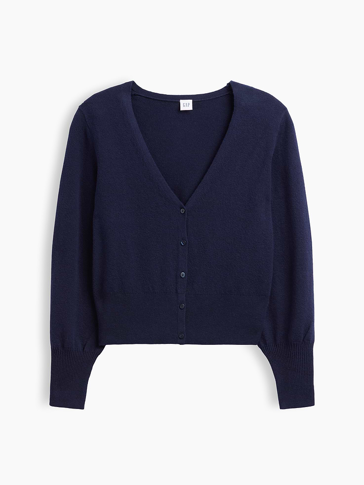 Image 5 of 5, CashSoft Cropped V-Neck Cardigan