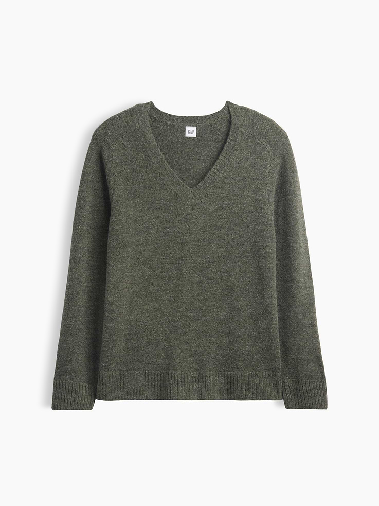 Image 5 of 5, Relaxed Lightweight V-Neck Sweater