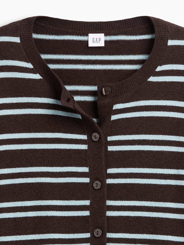Image 4 of 5, CashSoft Cropped Crewneck Cardigan