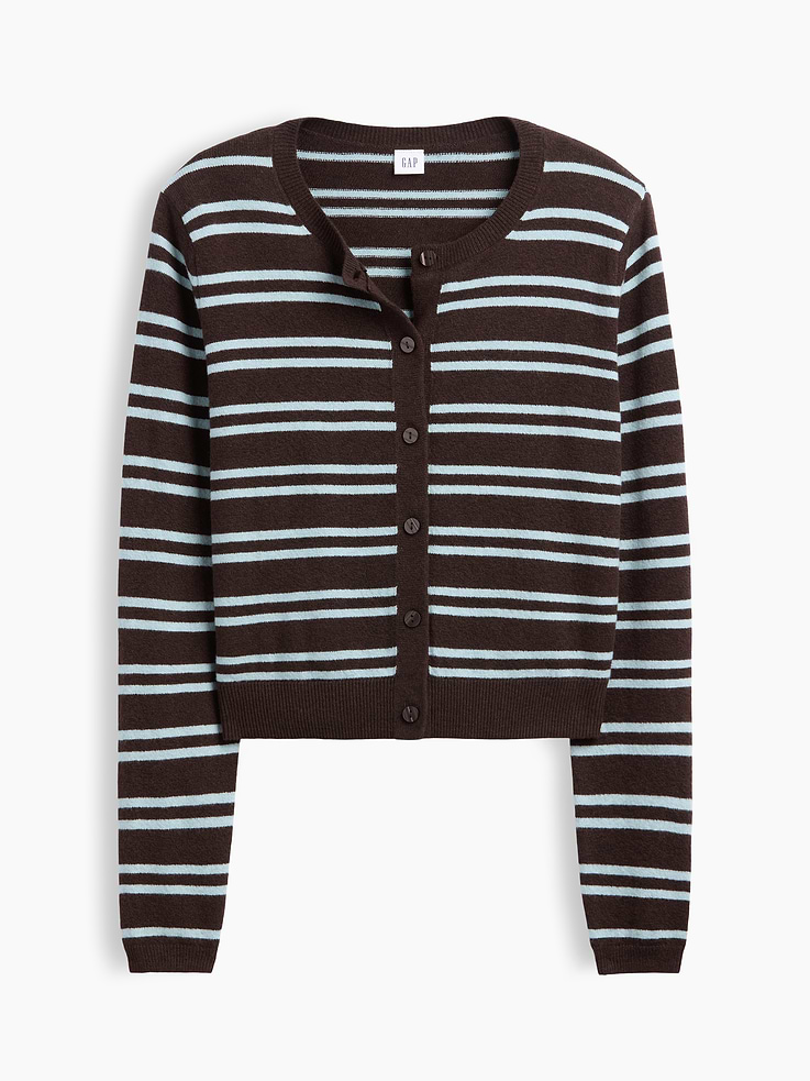 Image 5 of 5, CashSoft Cropped Crewneck Cardigan