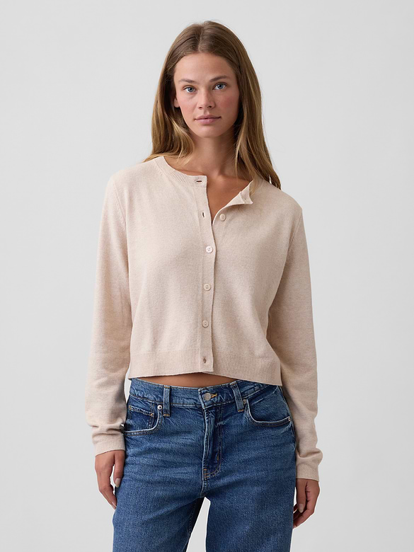 CashSoft Crewneck Cardigan