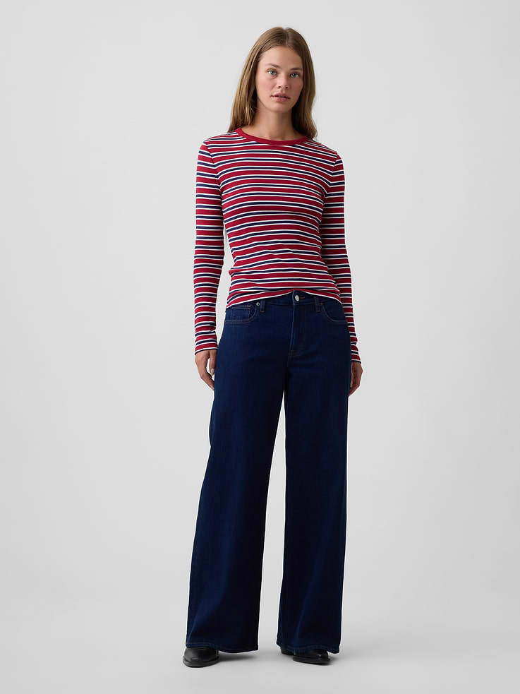 Image 3 of 5, Modern Ribbed Crewneck T-Shirt