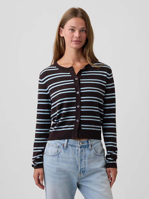 CashSoft Cropped Crewneck Cardigan