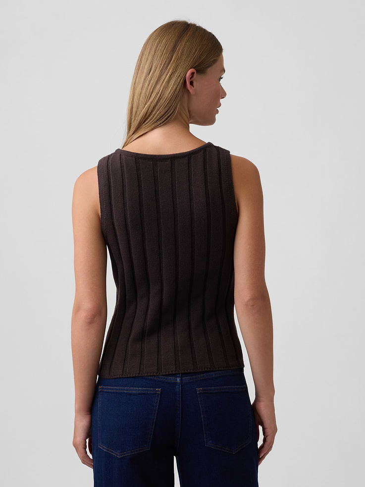 Image 2 of 5, Ribbed Boatneck Sweater Top