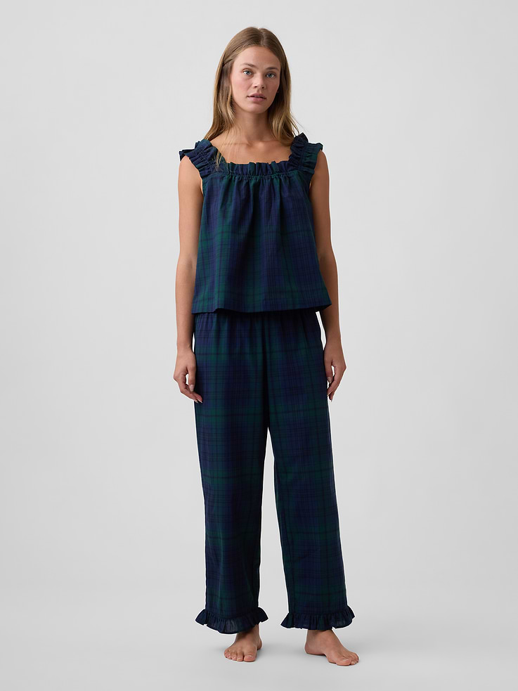 Image 3 of 4, Poplin Ruffle PJ Top
