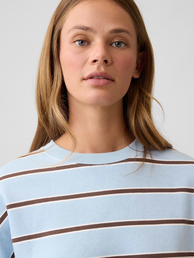 Image 4 of 5, Relaxed Cropped Crewneck Sweatshirt