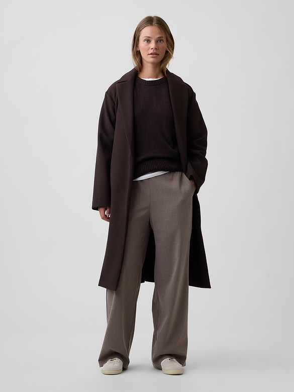 Mid Rise Recycled Pull-On Wide-Leg Pants