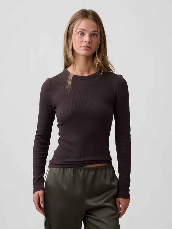 Waffle-Knit Crewneck T-Shirt