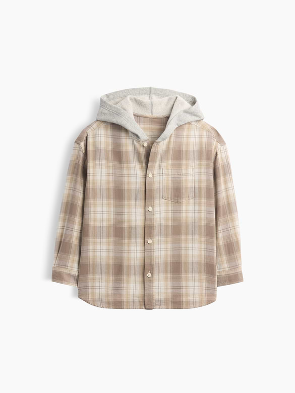 Kids Hooded Flannel Shirt