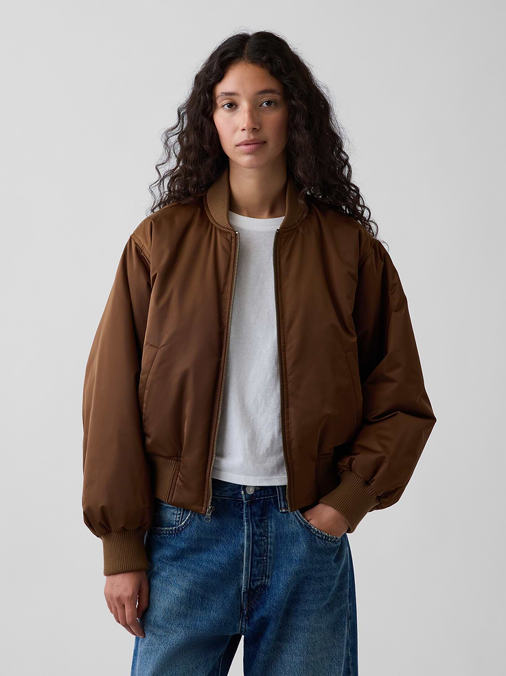L'image numéro 1 présente Blouson d’aviateur rembourré en satin