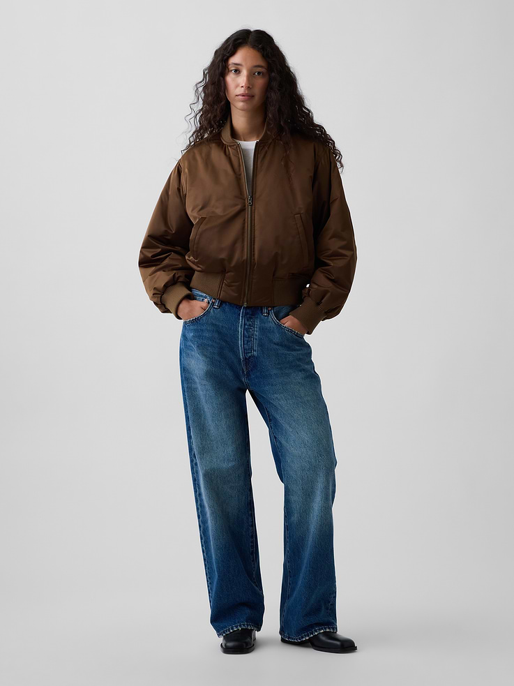 L'image numéro 2 présente Blouson d’aviateur rembourré en satin
