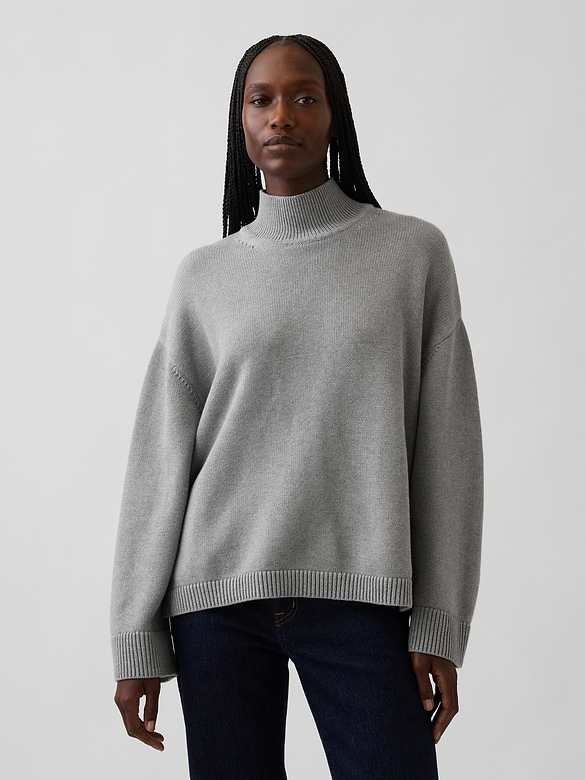 100% Cotton Oversized Turtleneck Sweater