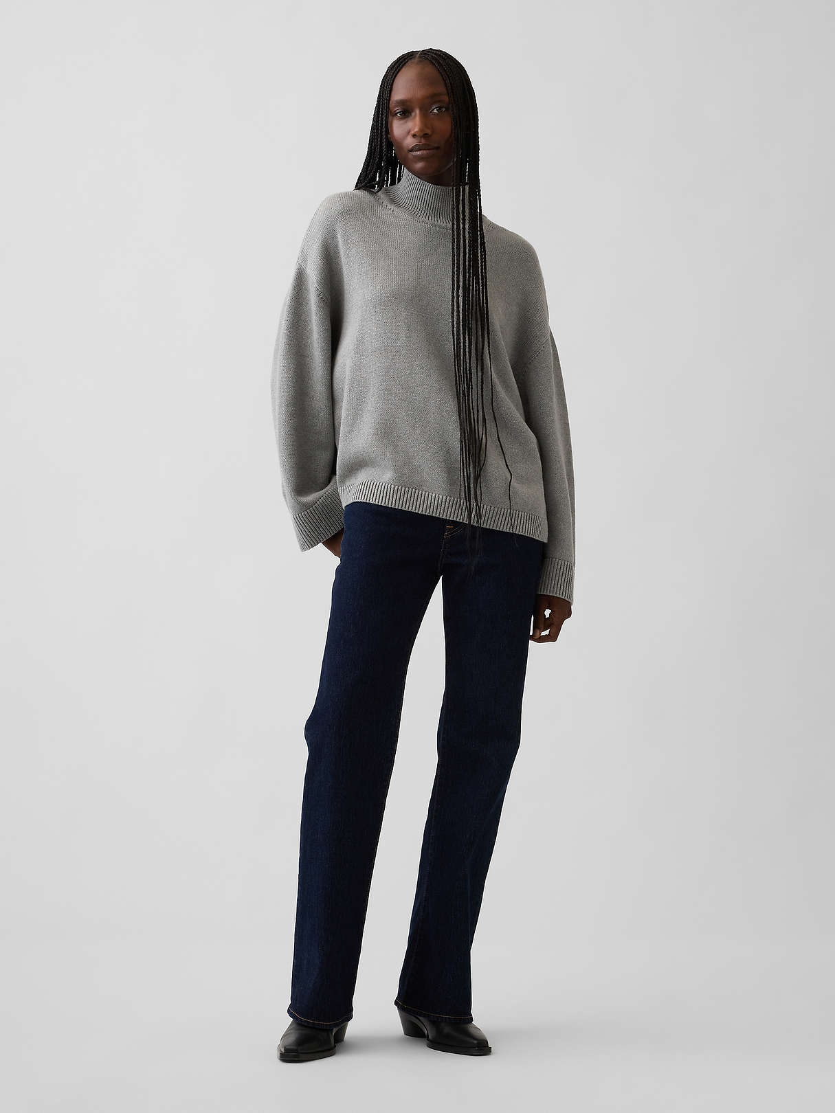 100% Cotton Oversized Mockneck Sweater | Gap